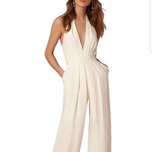Lielisks Jumpsuit V-neck Halter Wide Leg